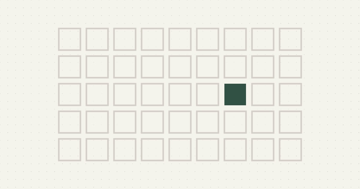 Ilustración de una rejilla repetida con una celda distinta