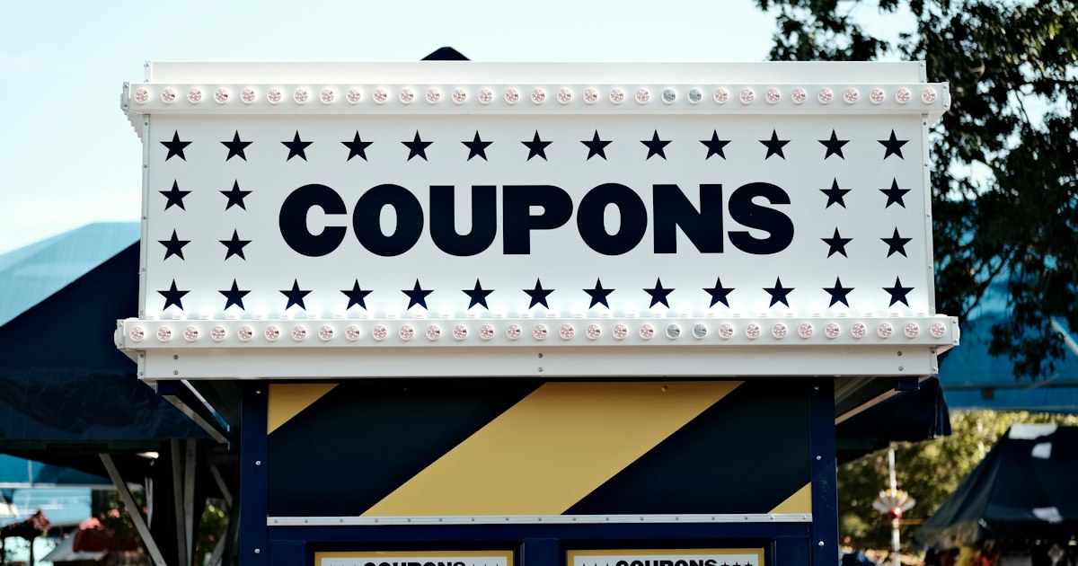 Cartel con la palabra «Coupons»
